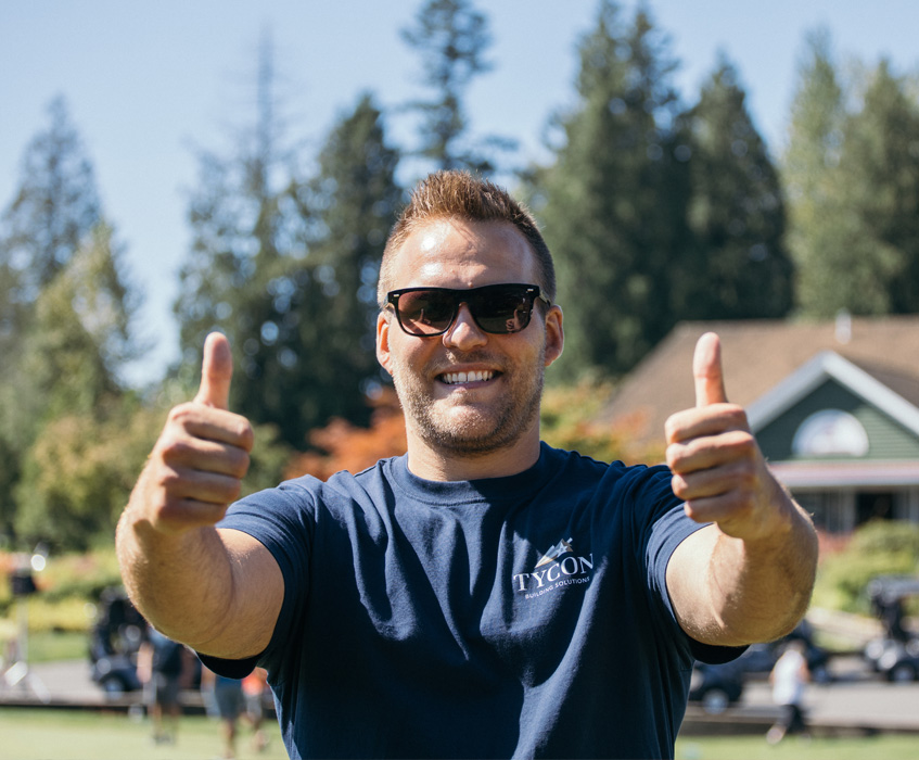 Tyson Vandelft gives a big thumbs up for an incredibly successful day in spite of pandemic.
