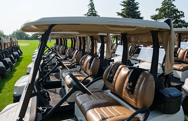 Carts all nicely lined up and ready for the players